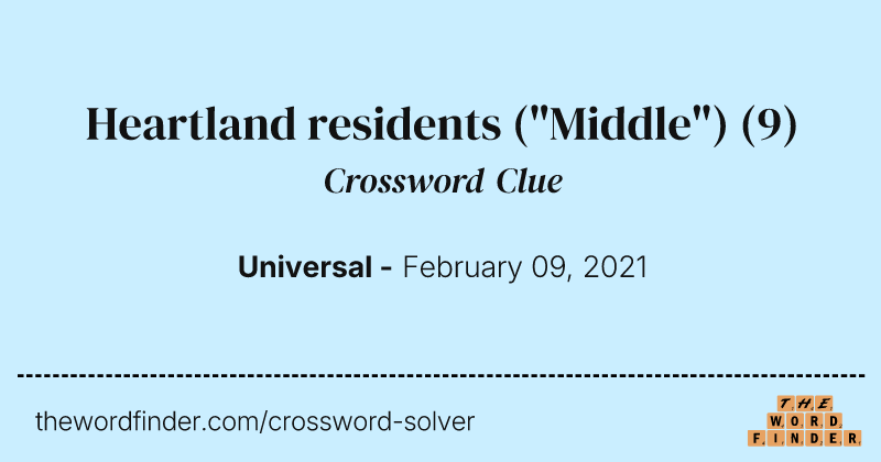 Heartland residents ("Middle") crossword clue image