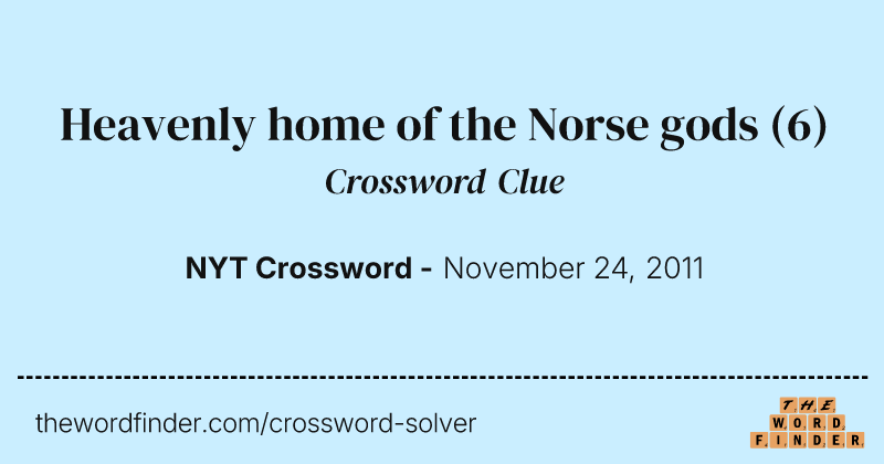 Heavenly home of the Norse gods crossword clue image