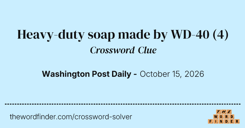 Heavy-duty soap made by WD-40 crossword clue image