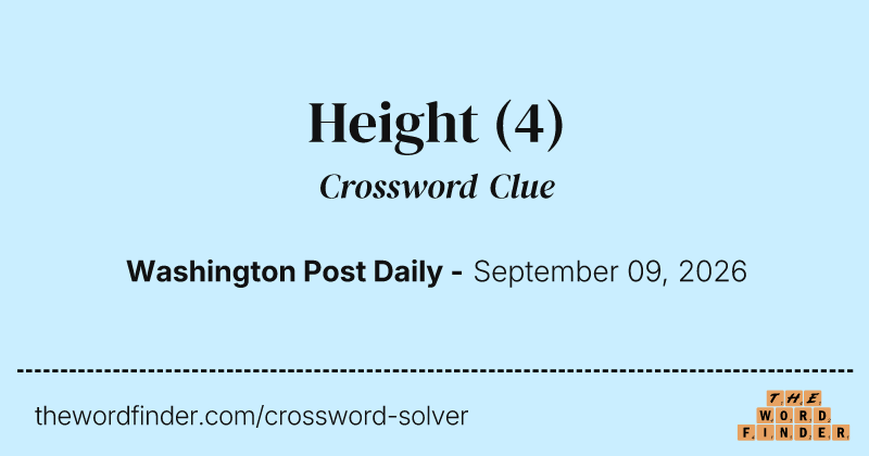 Height crossword clue image