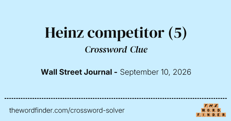 Heinz competitor crossword clue image