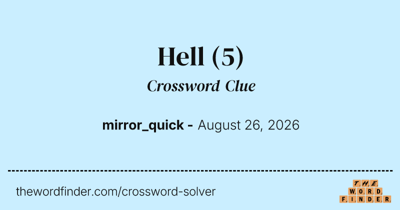 Hell crossword clue image
