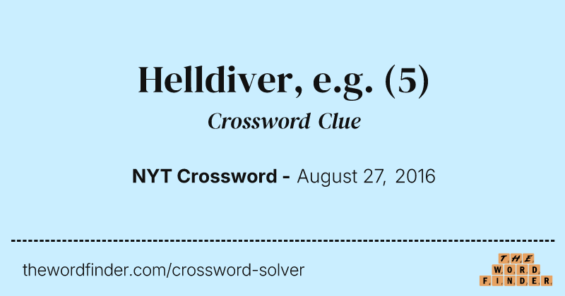 Helldiver, e.g. crossword clue image