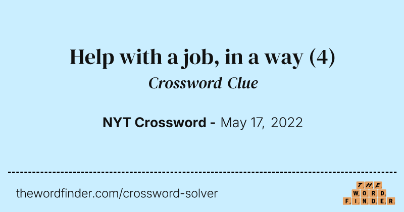 Help with a job, in a way crossword clue image