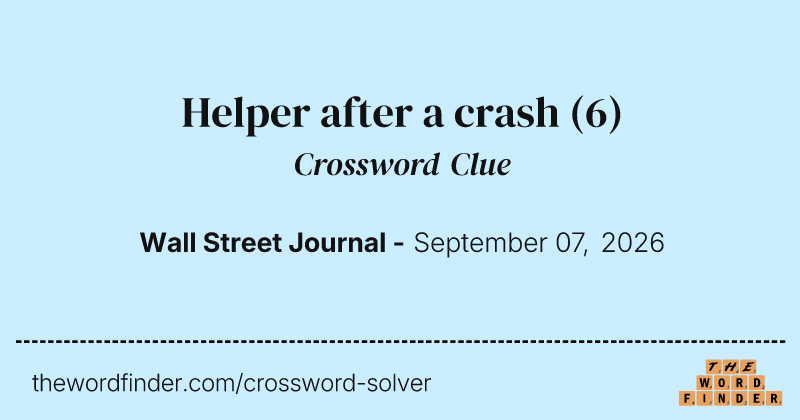 Helper after a crash crossword clue image