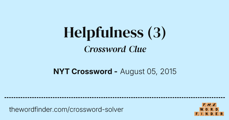 Helpfulness crossword clue image