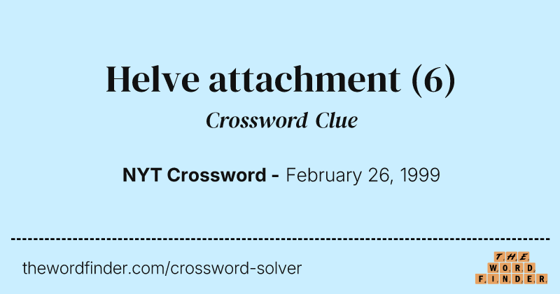 Helve attachment crossword clue image