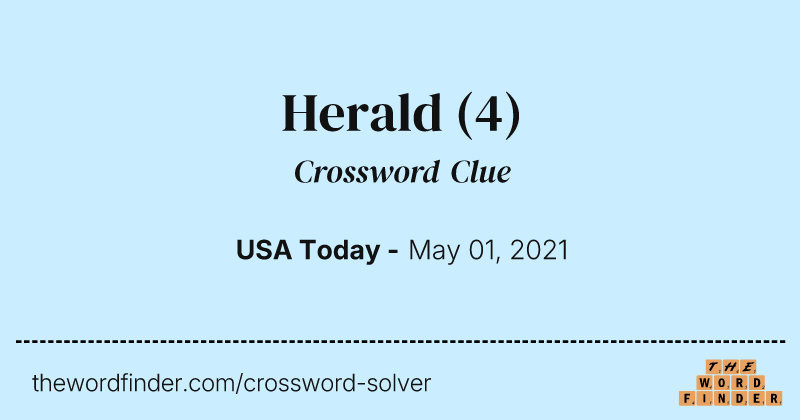 Herald crossword clue image