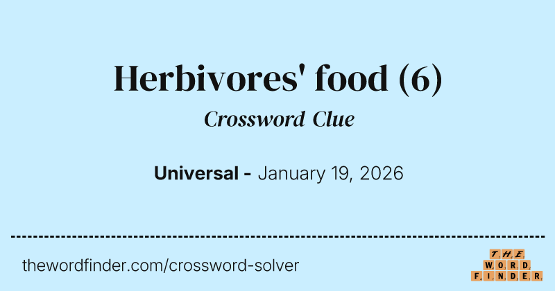 Herbivores' food crossword clue image