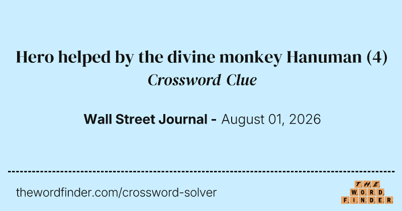 Hero helped by the divine monkey Hanuman crossword clue image