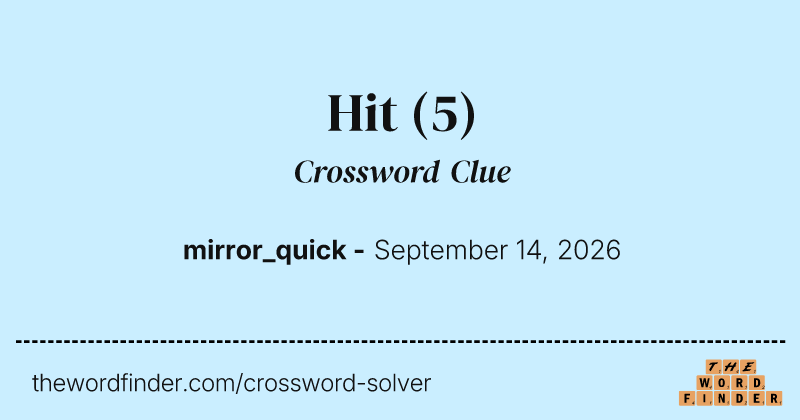 Hit crossword clue image
