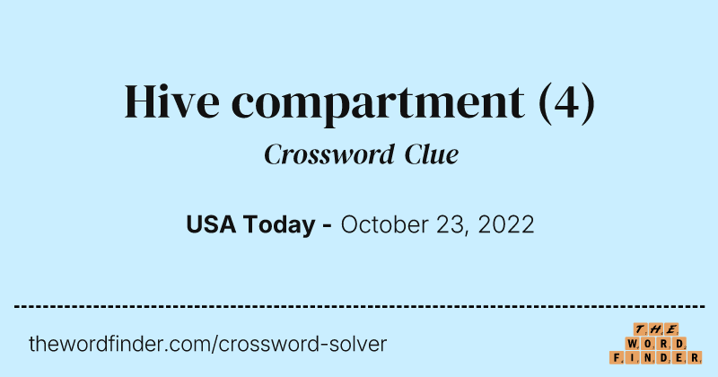 Hive compartment crossword clue image