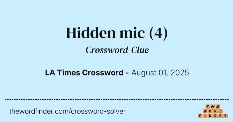Hidden mic crossword clue image
