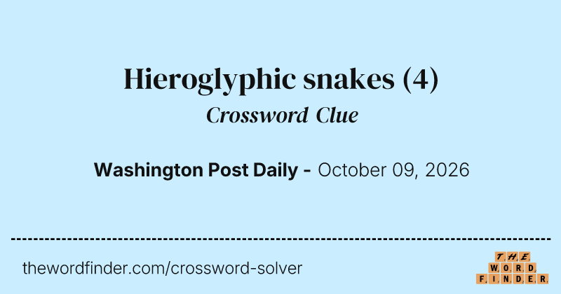 Hieroglyphic snakes crossword clue image