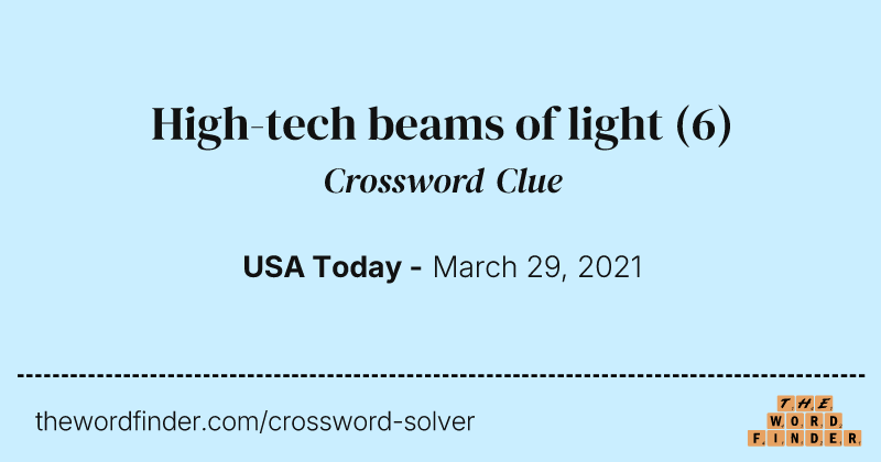 High-tech beams of light crossword clue image