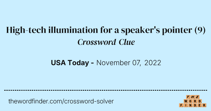 High-tech illumination for a speaker's pointer crossword clue image