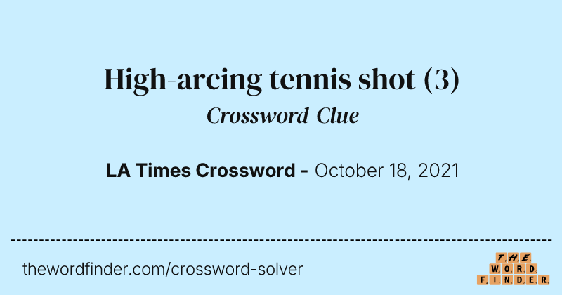 High-arcing tennis shot crossword clue image