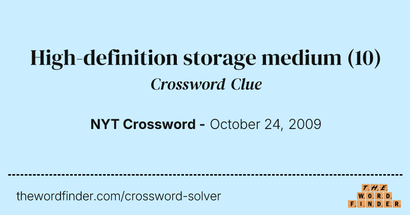 High-definition storage medium crossword clue image