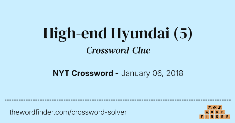 High-end Hyundai crossword clue image