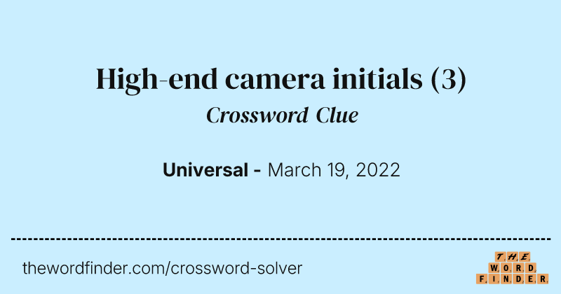 High-end camera initials crossword clue image