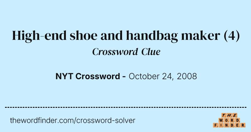 High-end shoe and handbag maker crossword clue image