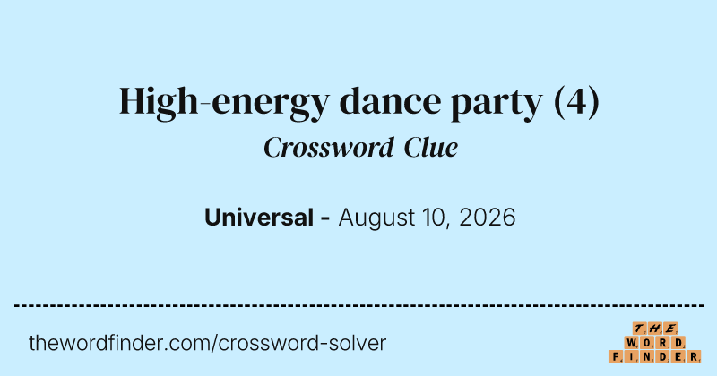 High-energy dance party crossword clue image