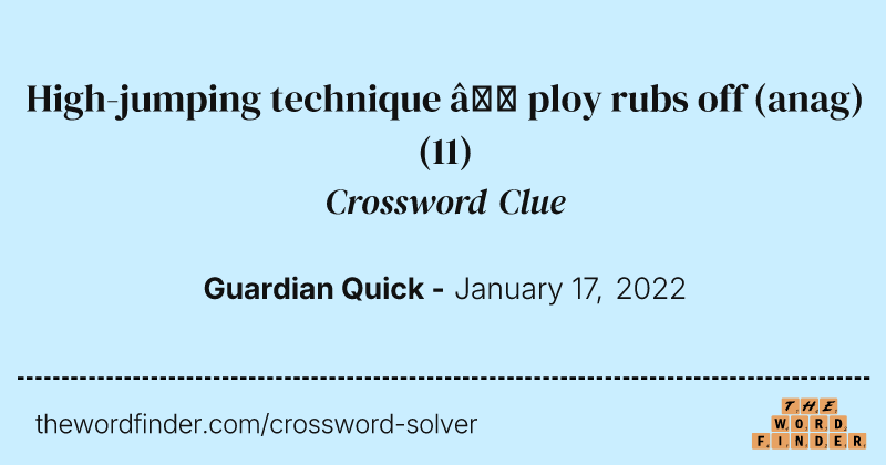 High-jumping technique — ploy rubs off (anag) crossword clue image