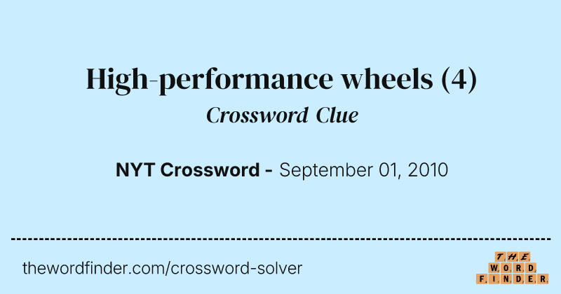High-performance wheels crossword clue image