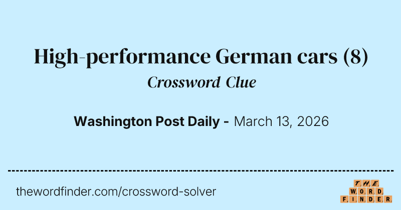 High-performance German cars crossword clue image