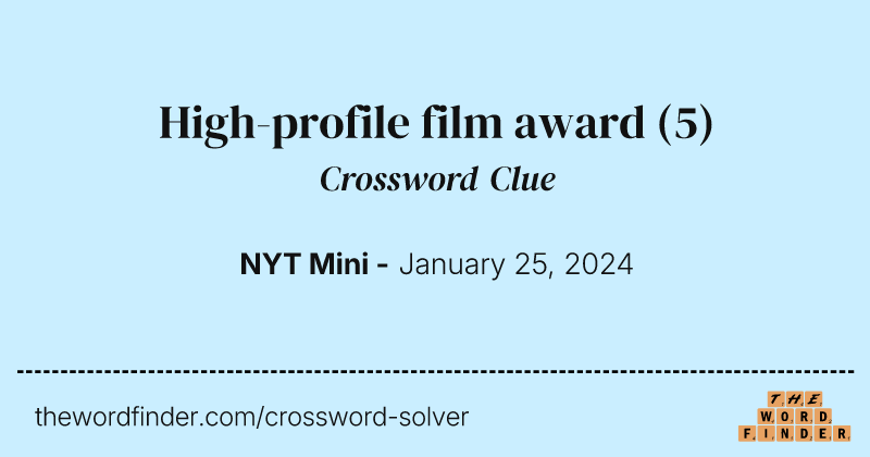 High-profile film award crossword clue image