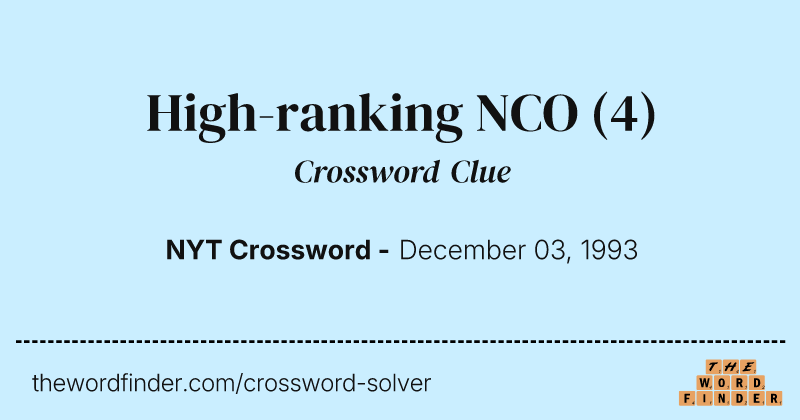 High-ranking NCO crossword clue image