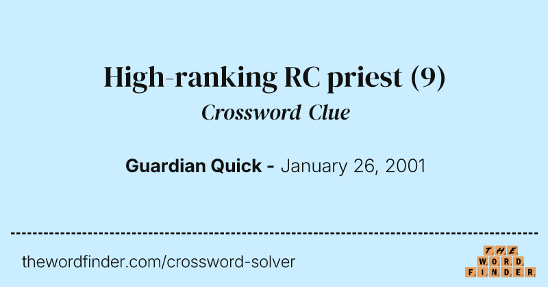 High-ranking RC priest crossword clue image
