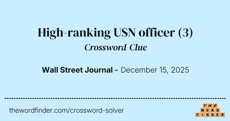 High-ranking USN officer crossword clue image