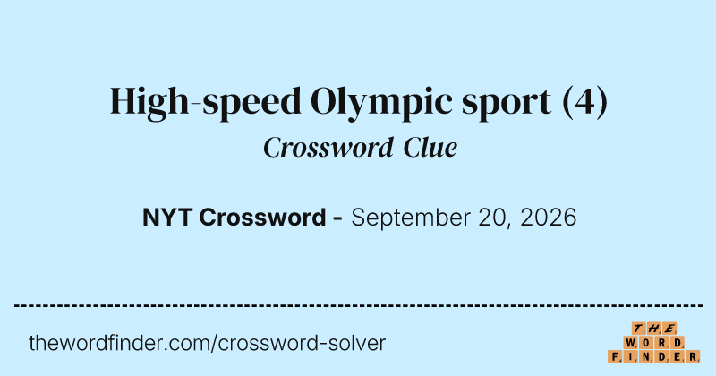 High-speed Olympic sport crossword clue image