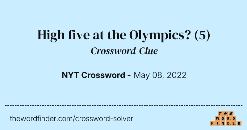 High five at the Olympics? crossword clue image