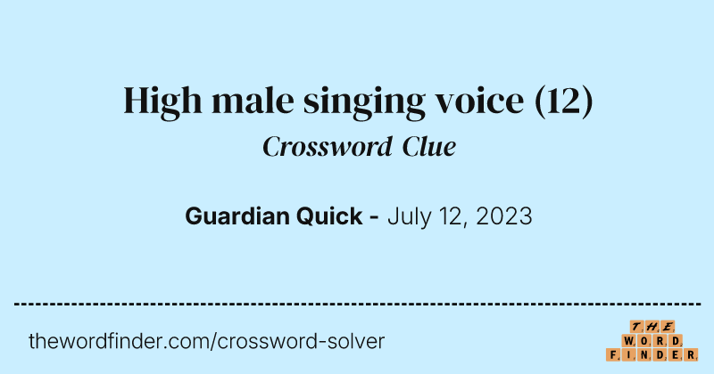 High male singing voice crossword clue image