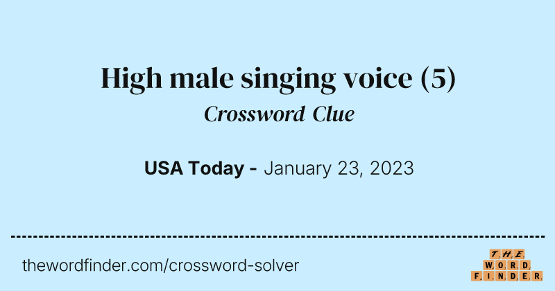 High male singing voice crossword clue image