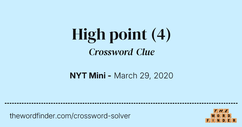 High point crossword clue image