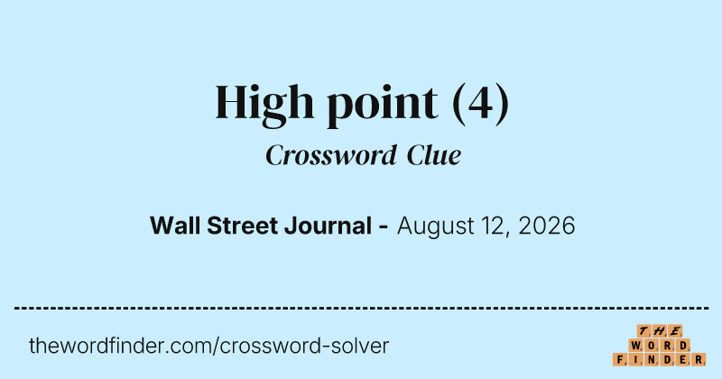 High point crossword clue image