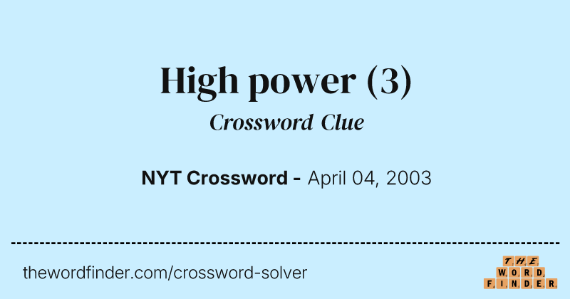 High power crossword clue image