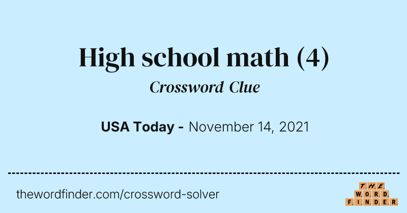 High school math crossword clue image