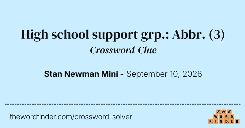 High school support grp.: Abbr. crossword clue image