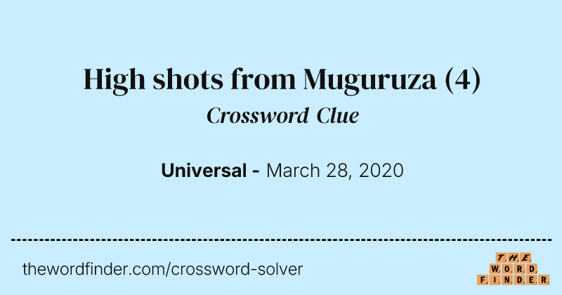 High shots from Muguruza crossword clue image