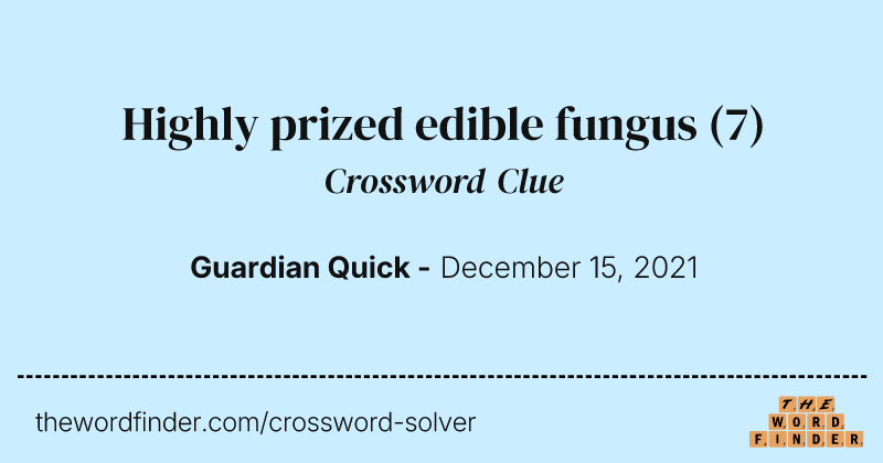 Highly prized edible fungus crossword clue image