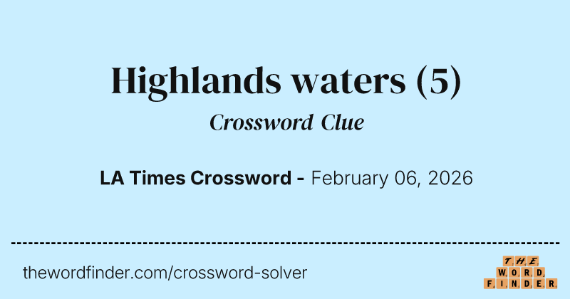 Highlands waters crossword clue image
