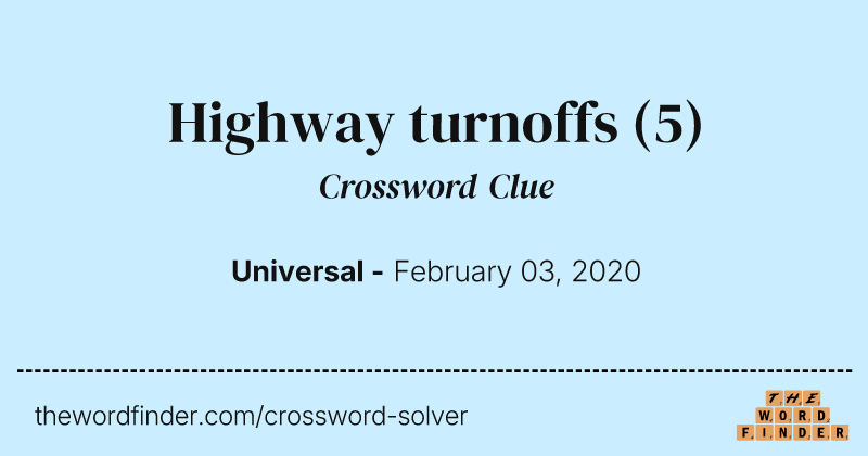 Highway turnoffs crossword clue image