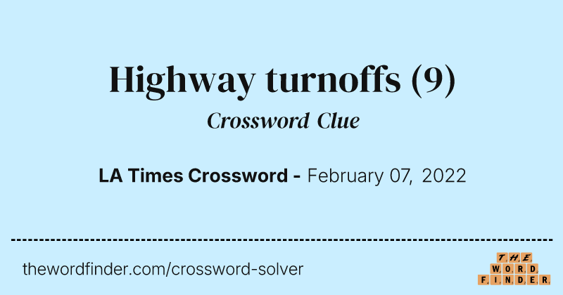 Highway turnoffs crossword clue image