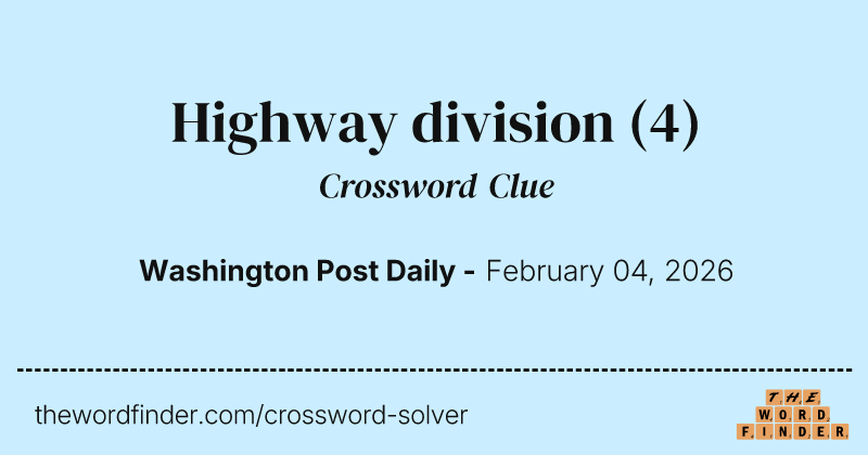 Highway division crossword clue image