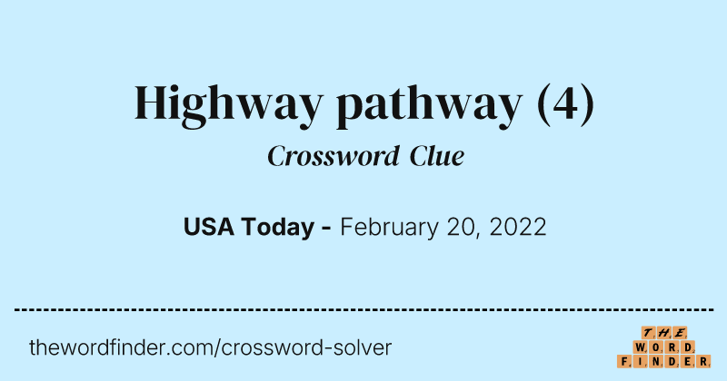 Highway pathway crossword clue image