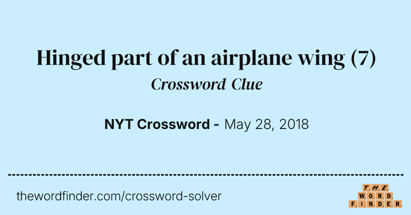 Hinged part of an airplane wing crossword clue image